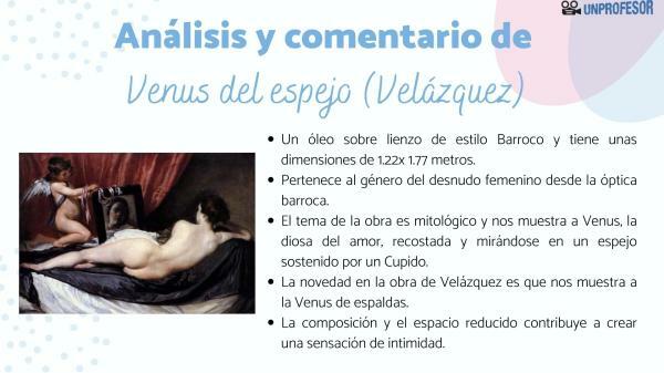 Venus av speilet, Velázquez: kommentar og analyse