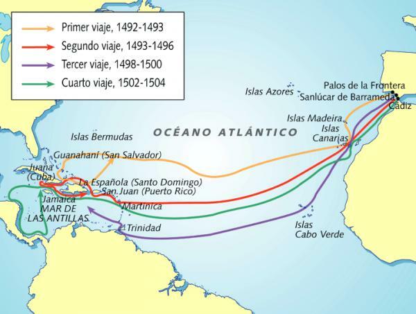 Die Reisen des Christoph Kolumbus - Zusammenfassung - Die erste Reise: die Entdeckung Amerikas 