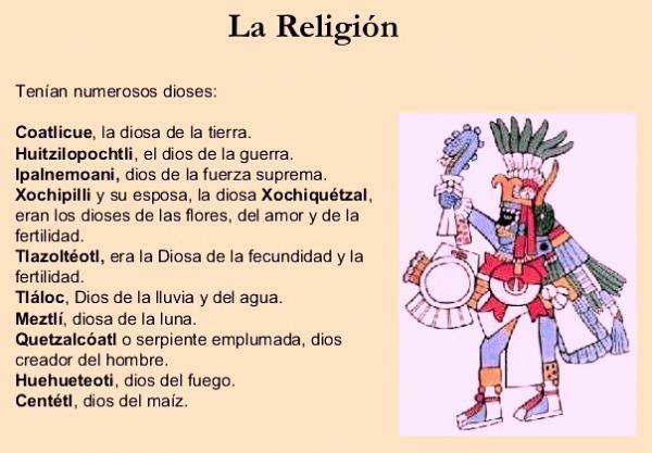 Religione degli Aztechi: riassunto - Dei degli Aztechi