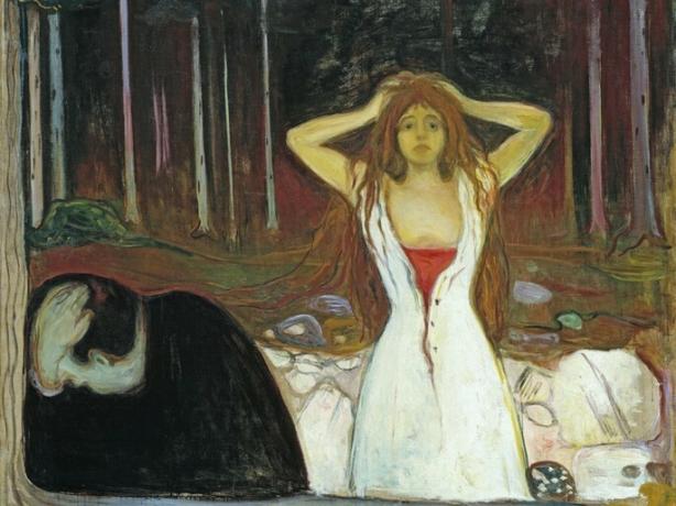 Edvard Munch: Ashes, 1894, olej na plátně,
