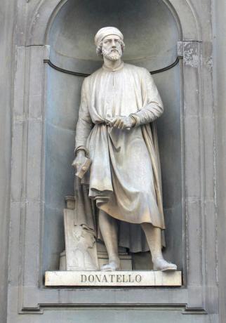 sculpture portraying or artist Donatello