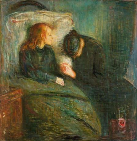 Edvardas Munchas: svarbiausi darbai - ligonė (1885–1907), vienas svarbiausių Muncho darbų