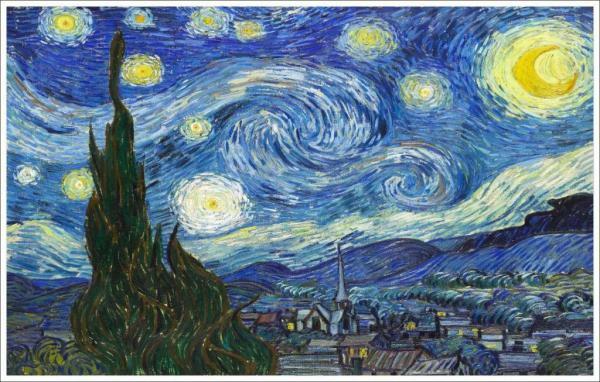 Vincentas Van Gogas: Įžymūs paveikslai - žvaigždėta naktis (1889)