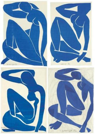 Matisse - pagrindiniai darbai - „Mėlynieji aktai“ (1952)