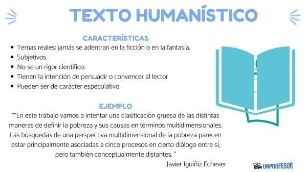 Characteristics of the humanistic text and examples