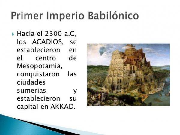 Pierwsze Imperium Babilońskie - Krótkie podsumowanie - Pierwszy etap: Imperium Paleobabilónico lub Amorytów