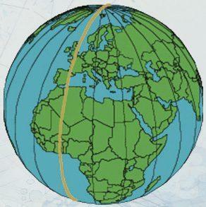 Where does the Greenwich meridian pass?