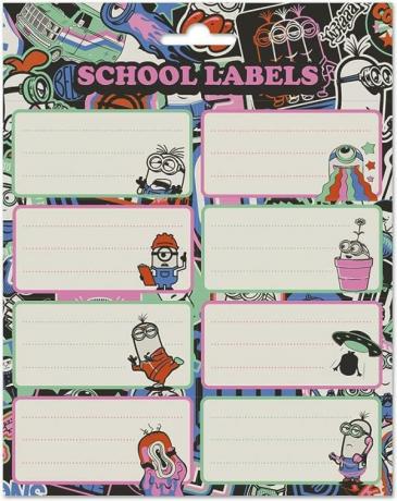 Tanie i urocze etykiety szkolne dla dziewcząt - etykiety samoprzylepne Minionki