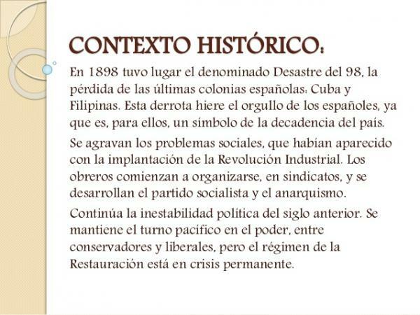 Generation of '98: historische context - De historische en sociale context van de Generation of '98