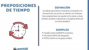 Prepositioner av TIME på spanska