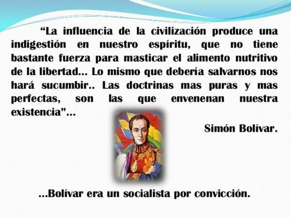 Svarbiausios Simón Bolívar mintys - bolivarizmas: apibrėžimas ir savybės 