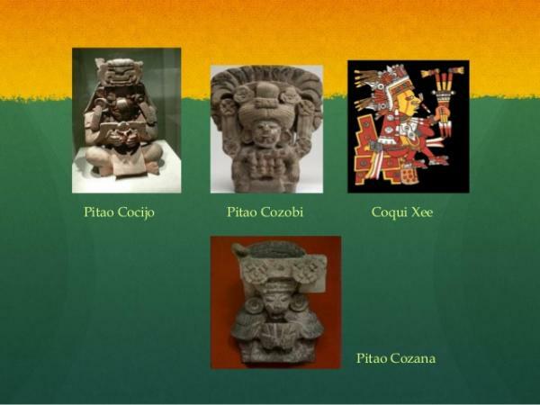 Cultura zapotecă: zei - Principalii zei ai zapotecilor
