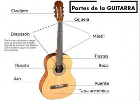 スペインのギターのすべての部分