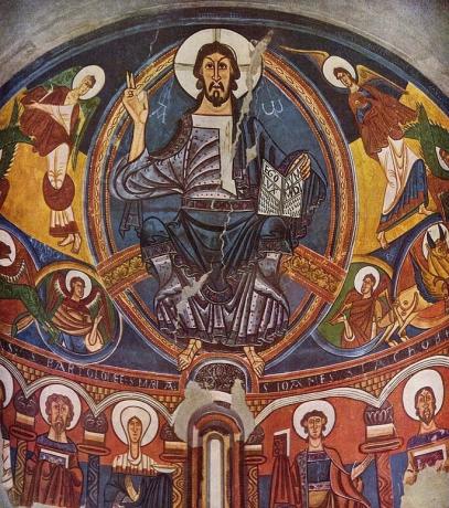 Románská malba přítomná na Igreja de Sant Climent de Taüll