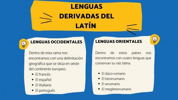 Langues dérivées du latin: résumé