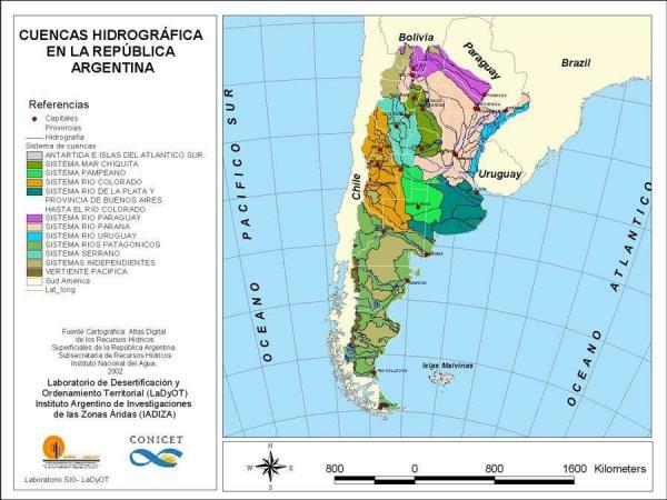 Najdôležitejšie rieky Argentíny - argentínske rieky tichomorského svahu