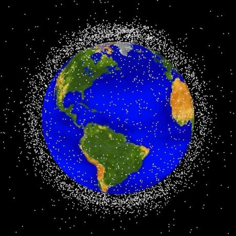 space pollution the excess of artificial satellites orbiting the earth