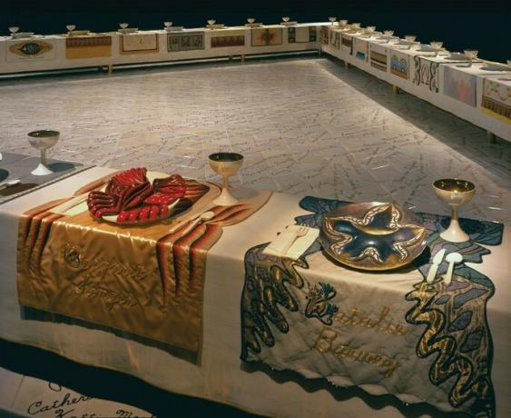 Or banquet, installation of Judy Chicago