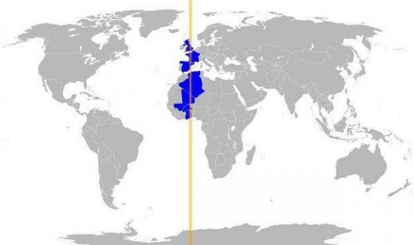 ที่เส้นเมริเดียนของกรีนิชผ่าน - ประเทศที่เส้นเมอริเดียนของกรีนิชผ่าน