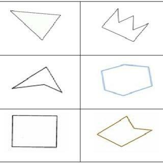 Convexe en concave polygonen - voorbeelden - Oefening