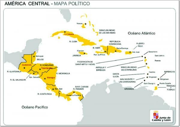 Országok és fővárosok Közép-Amerika - Közép-Amerika országainak és fővárosainak listája 2019-ben