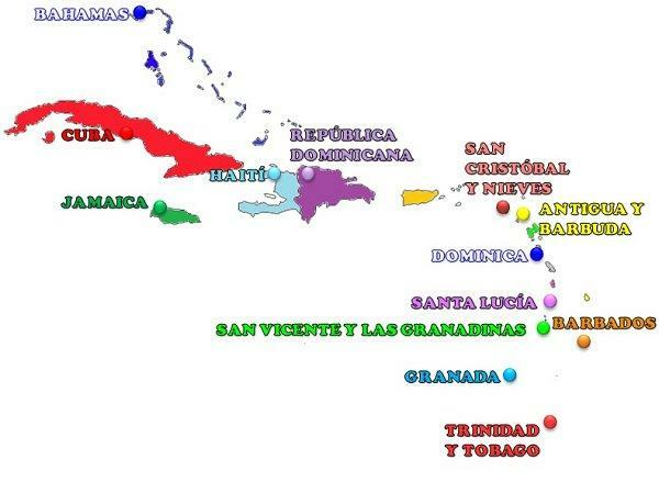 Caribiske lande og deres hovedstæder - Liste med lande og hovedstæder i Caribien
