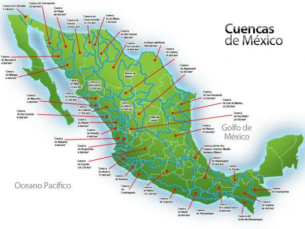 Najväčšie rieky v Mexiku - pramene riek Mexika
