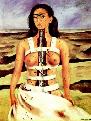 Frida Kahlo: ผลงานที่สำคัญที่สุด - เสาหัก (1944) หนึ่งในผลงานที่โดดเด่นที่สุดของ Frida