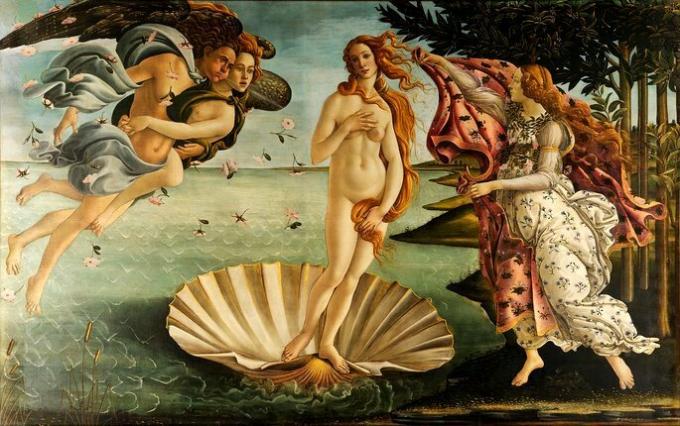 O Nascimento de Vênus ภาพวาดโดย Sandro Botticelli จาก 1483