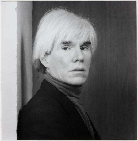Portrait of Andy Warhol.