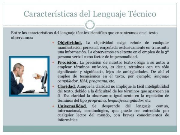 Bahasa teknis: definisi dan contoh - Karakteristik utama bahasa teknis