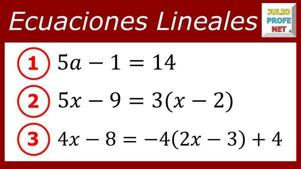 Types d'équations linéaires - Exemples de types d'équations linéaires