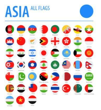 Asian flags
