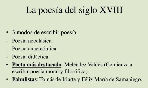 Littérature espagnole du XVIIIe siècle: résumé, auteurs et caractéristiques - Poésie du XVIIIe siècle: auteurs et caractéristiques 