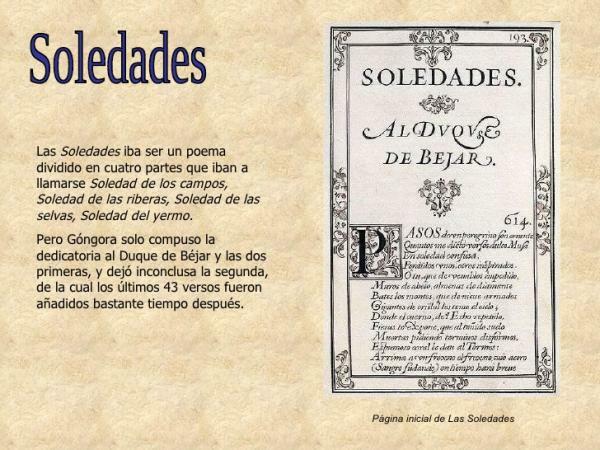 The Solitudes of Góngora: plot - Plot Las Soldades de Góngora