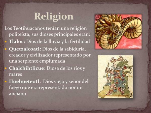 Култура на Теотиуакан: богове - Характеристики на религията Теотиуакан
