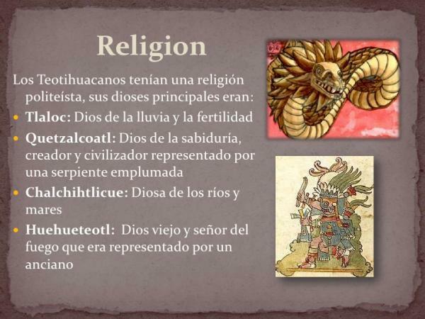 Cultura Teotihuacan: zei - Caracteristicile religiei Teotihuacan