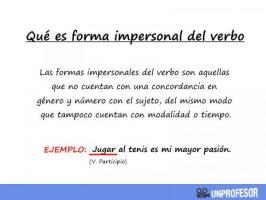 What are the IMPERSONAL forms of the verb